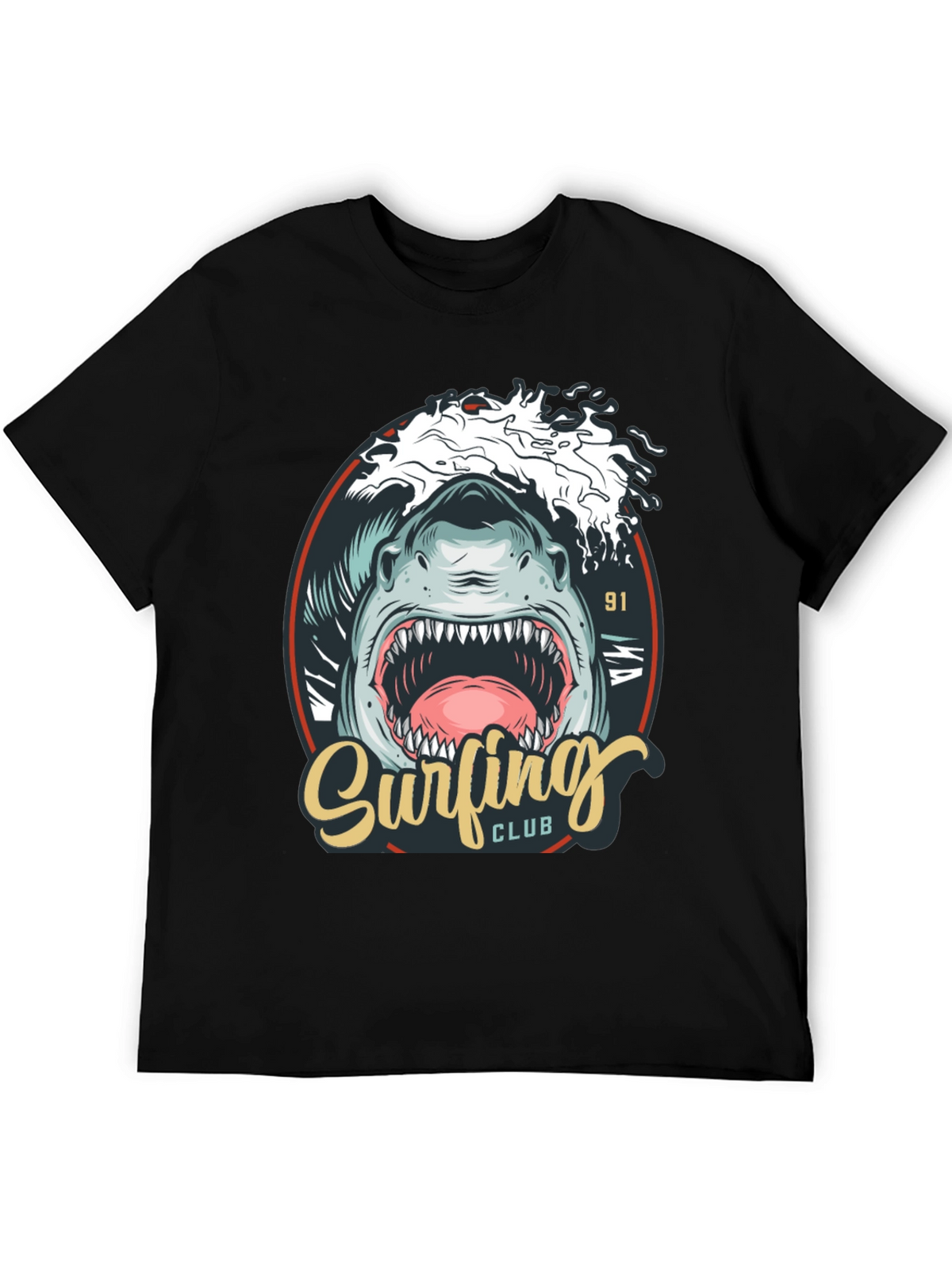 Surfing Club Shark Graphic T-Shirt