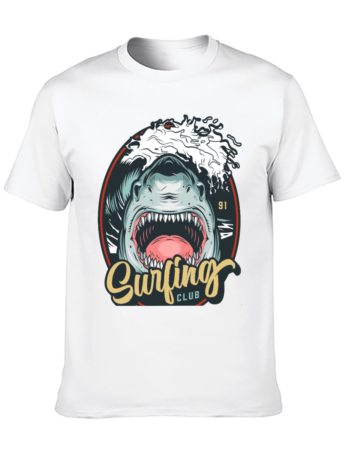 Surfing Club Shark Graphic T-Shirt