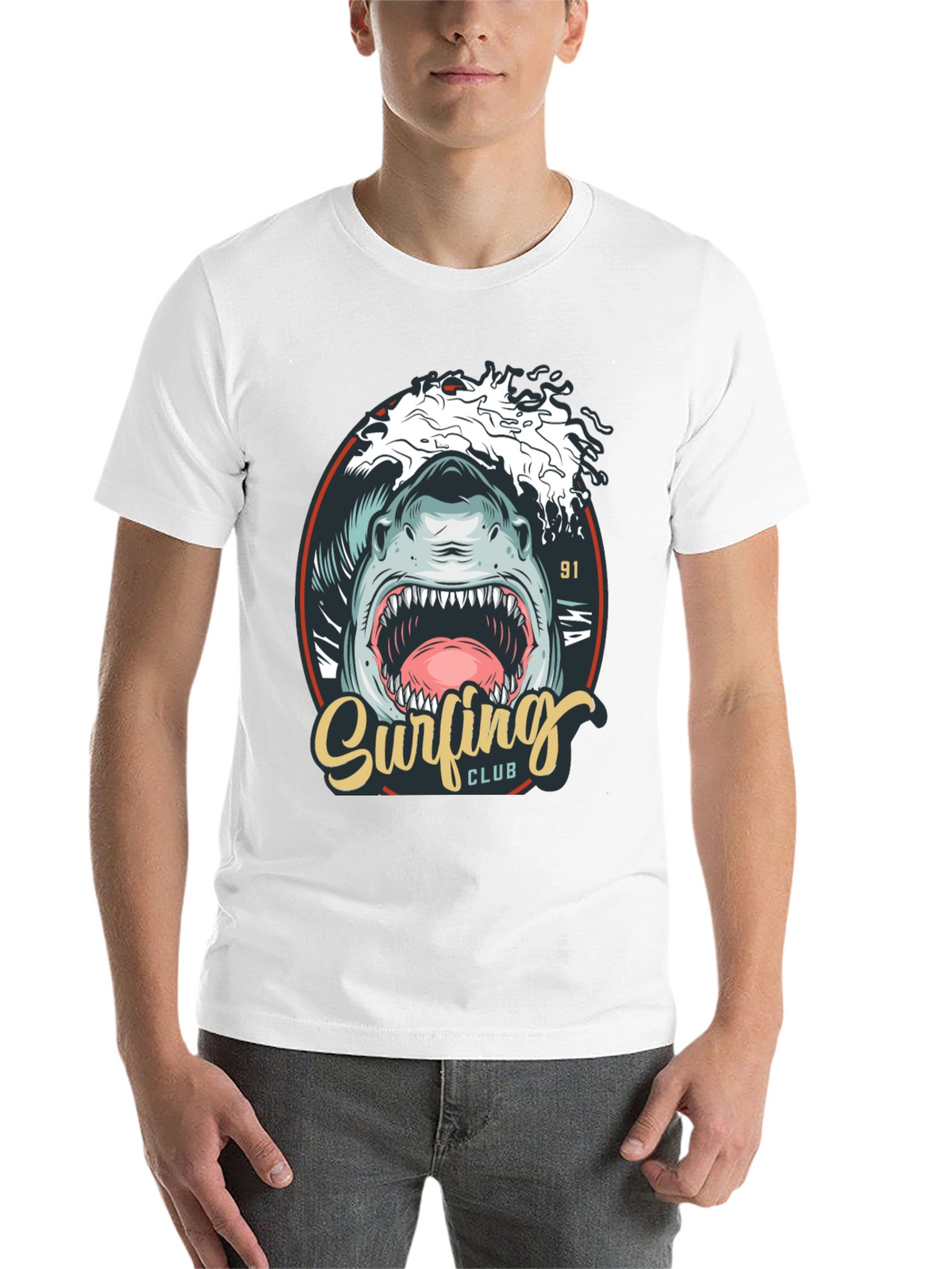 Surfing Club Shark Graphic T-Shirt