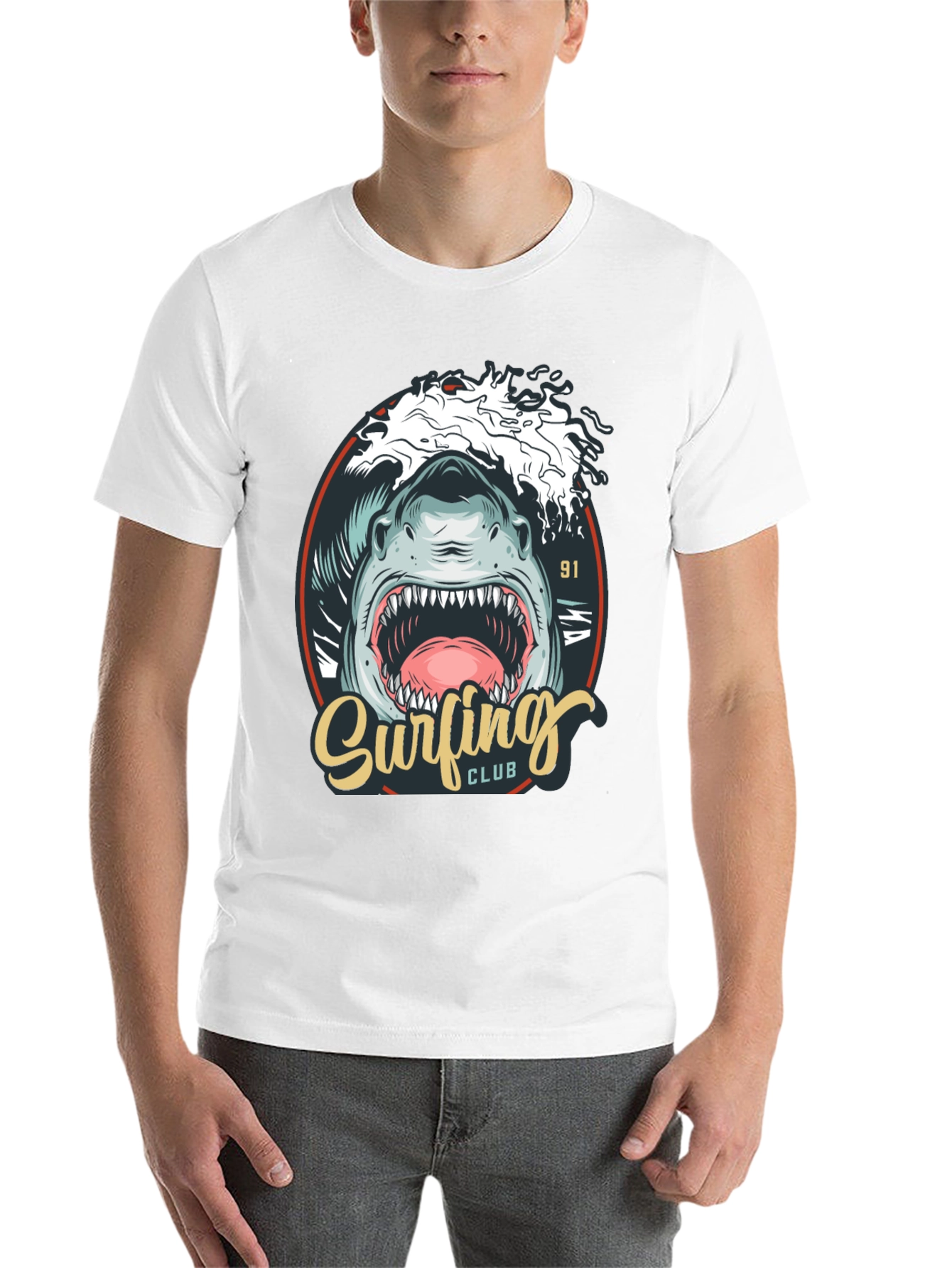 Surfing Club Shark Graphic T-Shirt