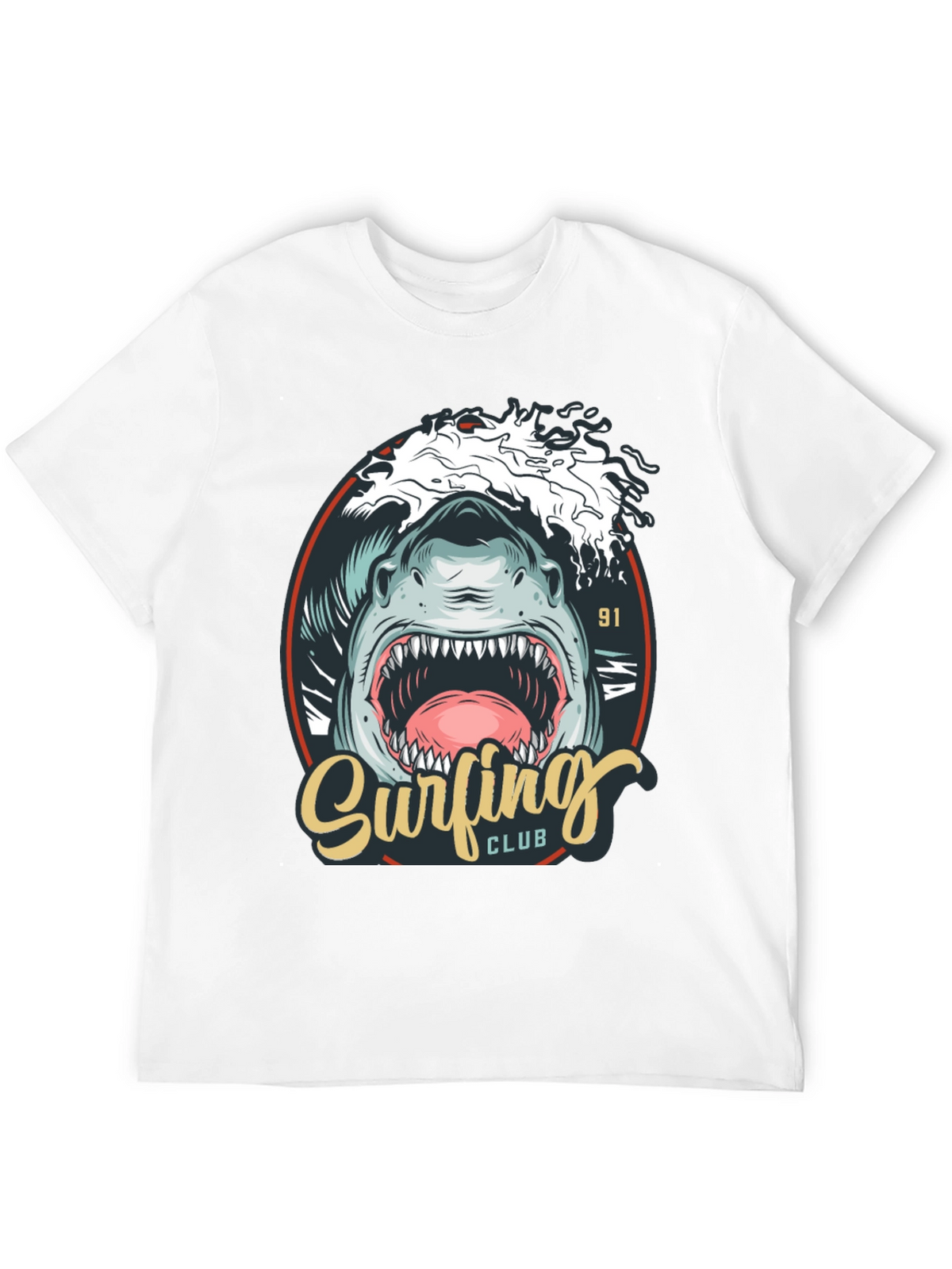 Surfing Club Shark Graphic T-Shirt