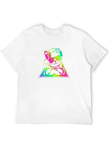 DJ Lucky Cat Graphic Tee - Black T-Shirt