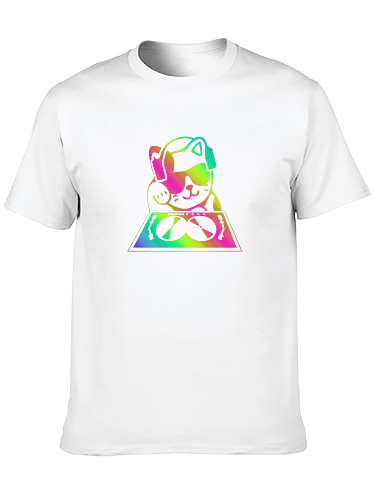 DJ Lucky Cat Graphic Tee - Black T-Shirt