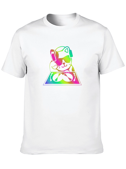 DJ Lucky Cat Graphic Tee - Black T-Shirt