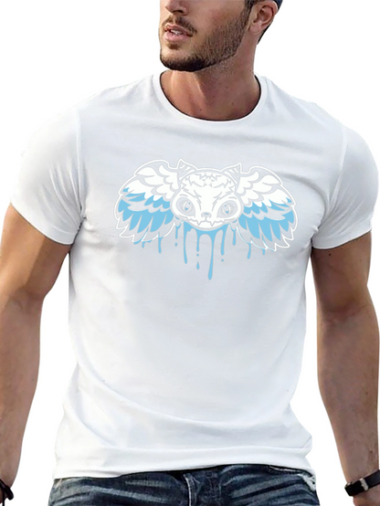 Winged Skull Drip Graphic Tee - Black