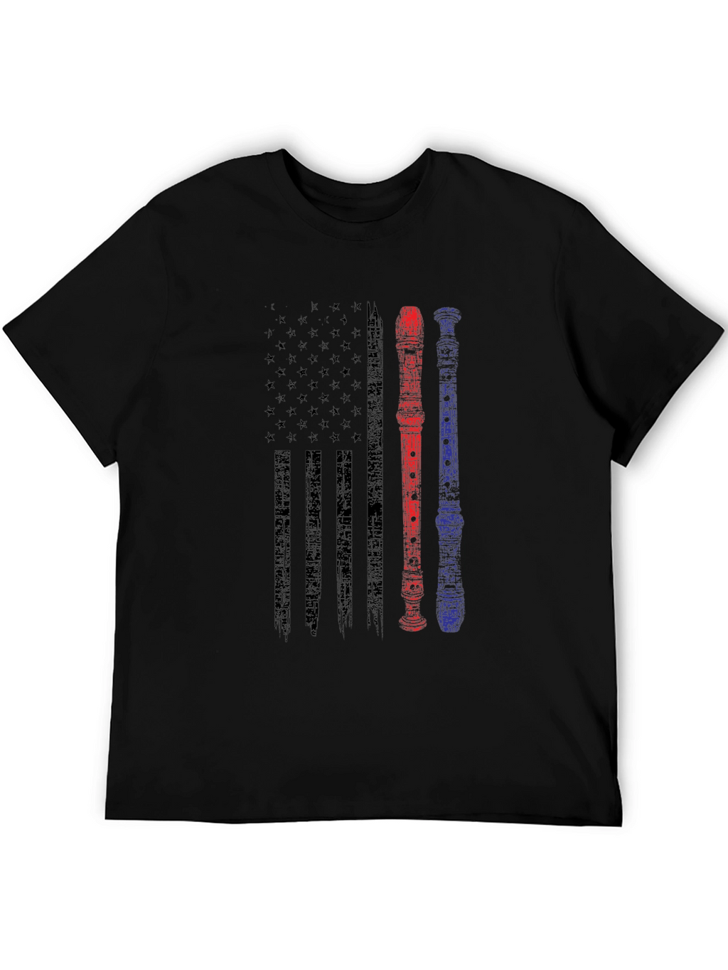 American Flag Recorder Music T-Shirt