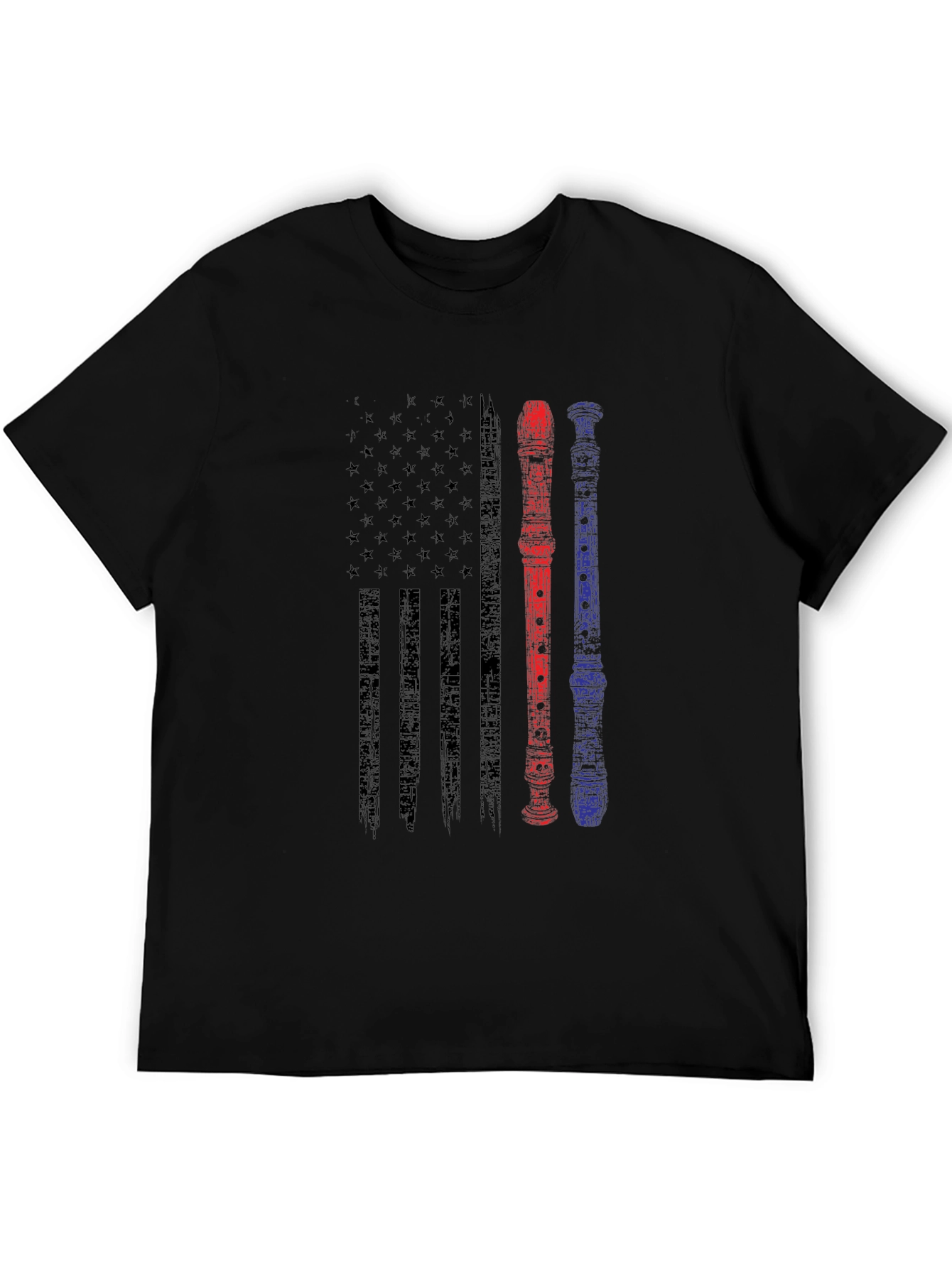American Flag Recorder Music T-Shirt