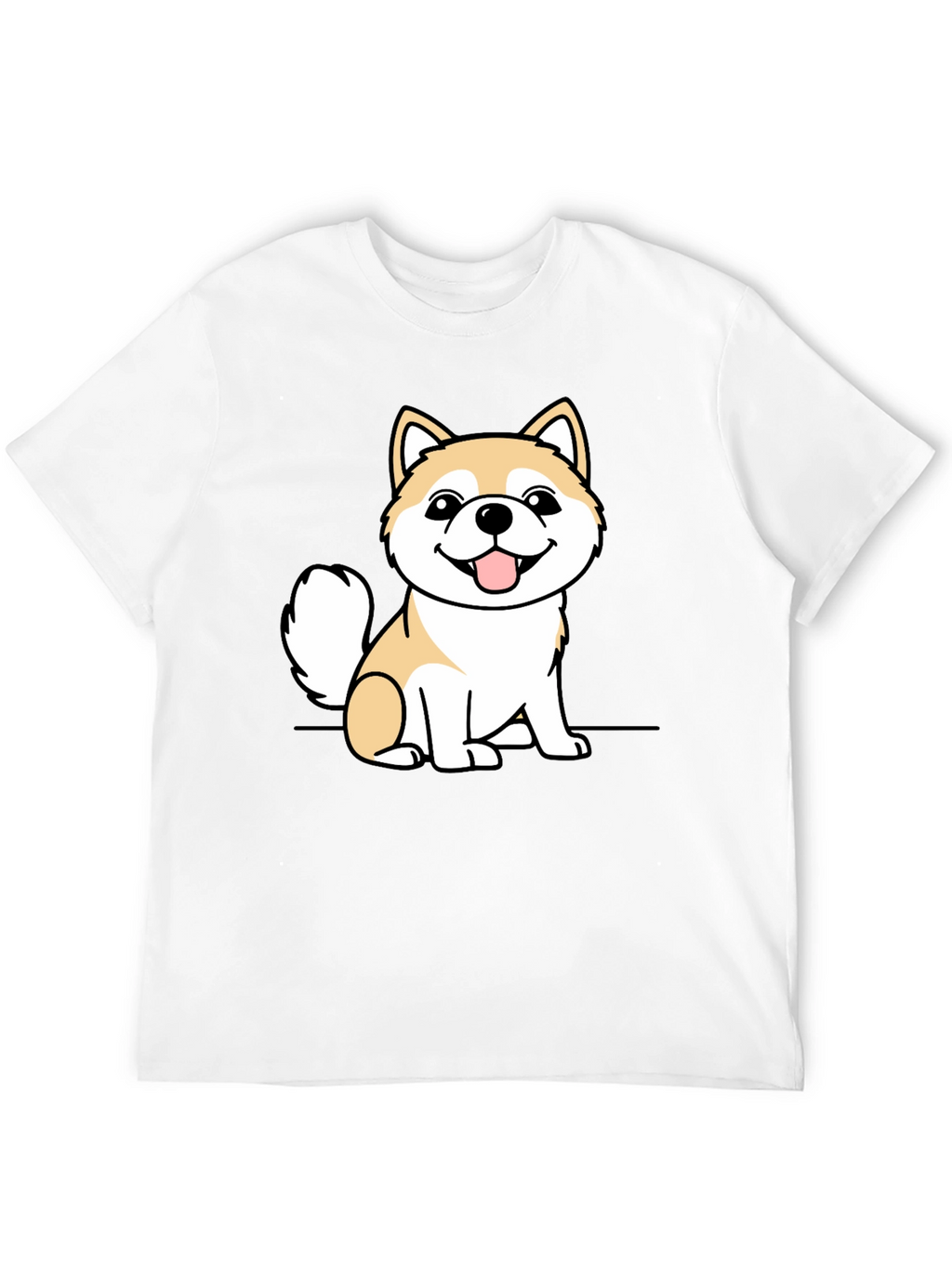 Cute Shiba Inu Dog Graphic Tee - Black