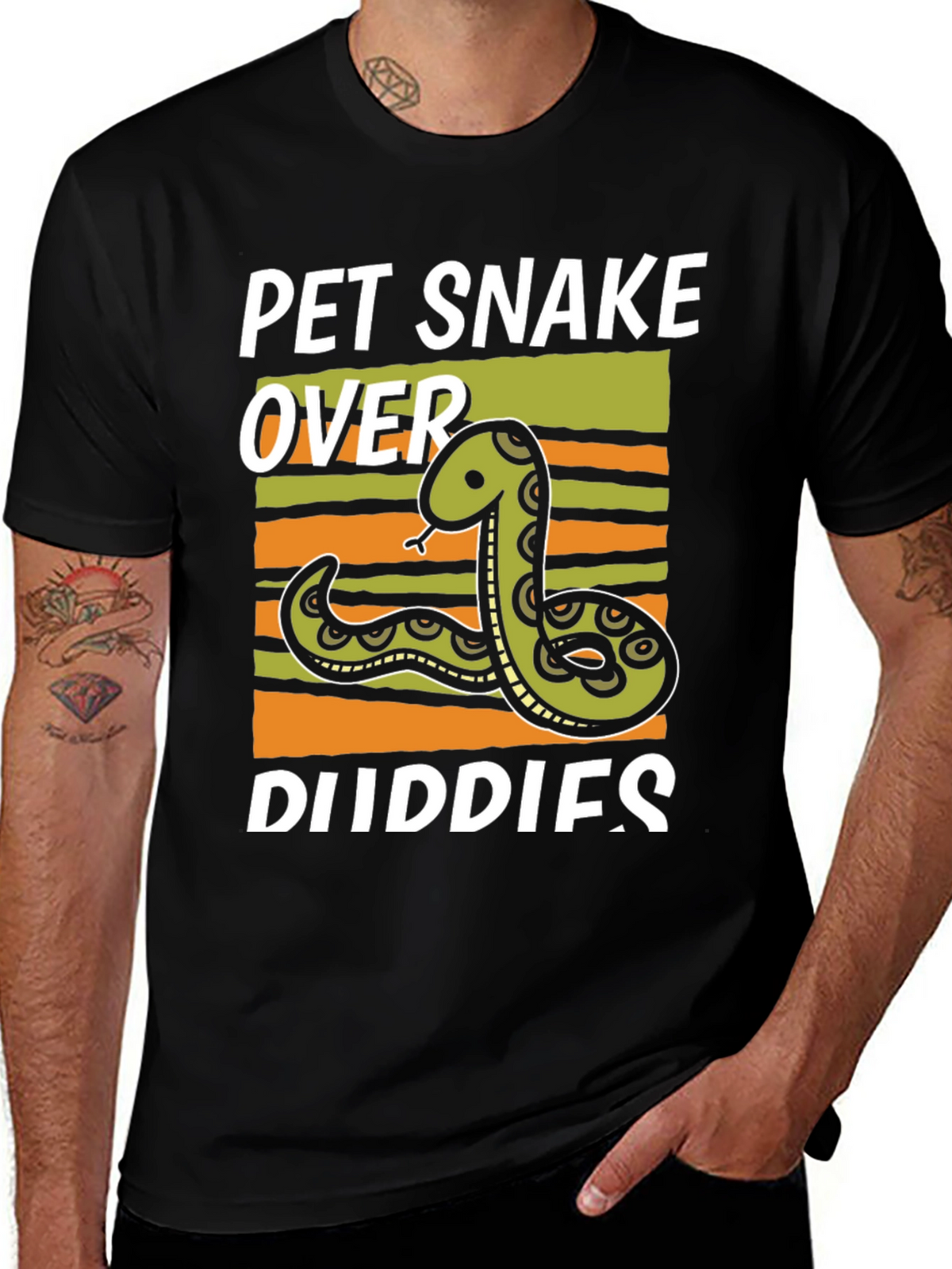 Pet Snake Over Buddies Graphic T-Shirt