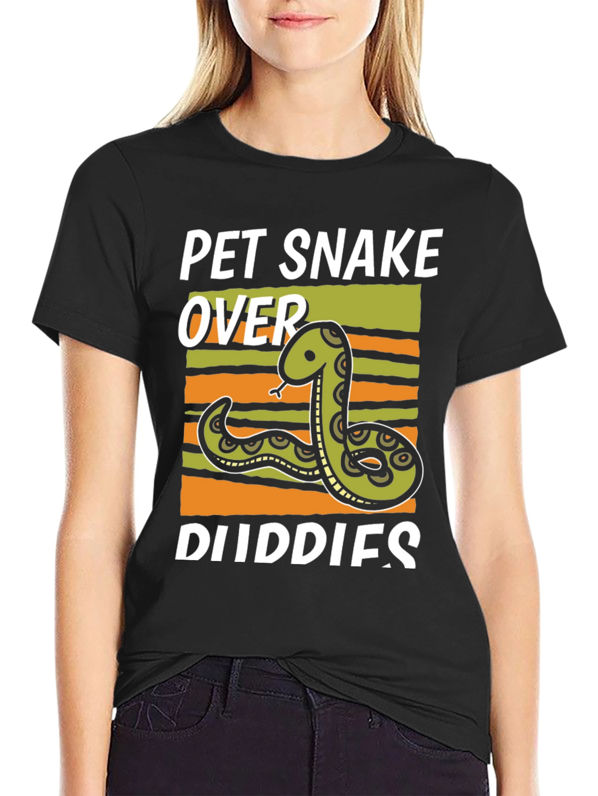 Pet Snake Over Buddies Graphic T-Shirt