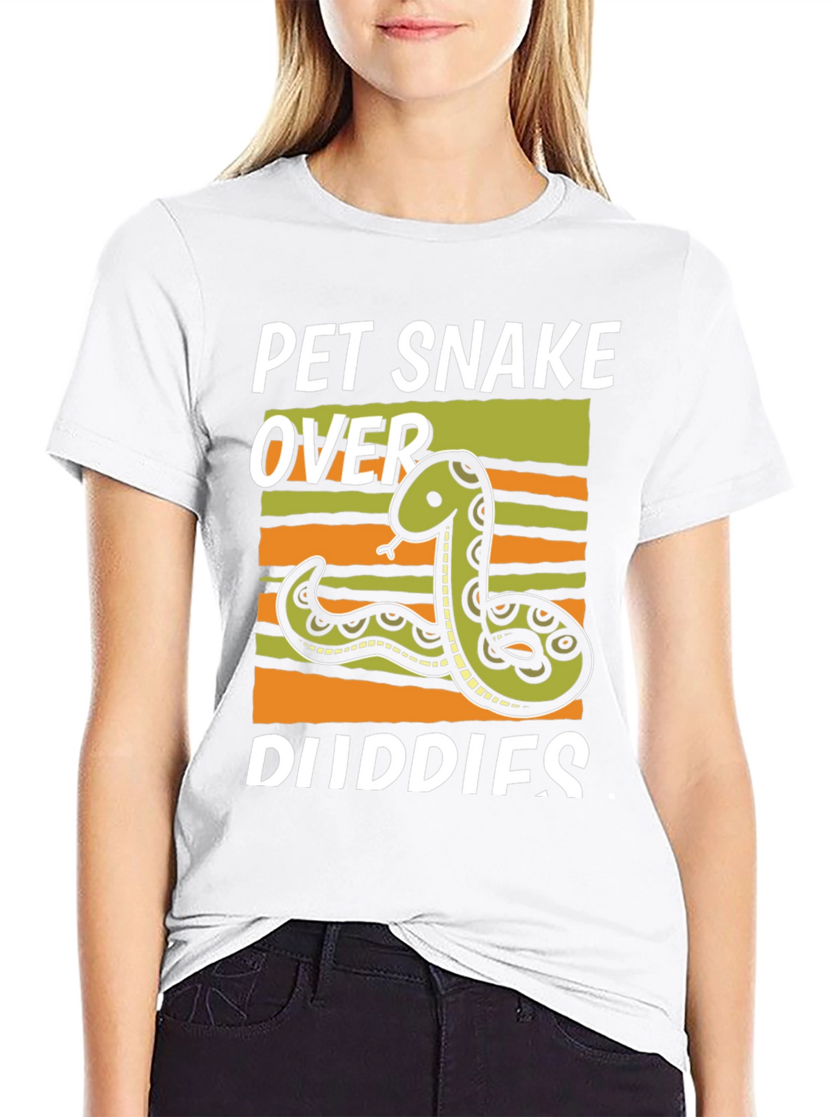 Pet Snake Over Buddies Graphic T-Shirt