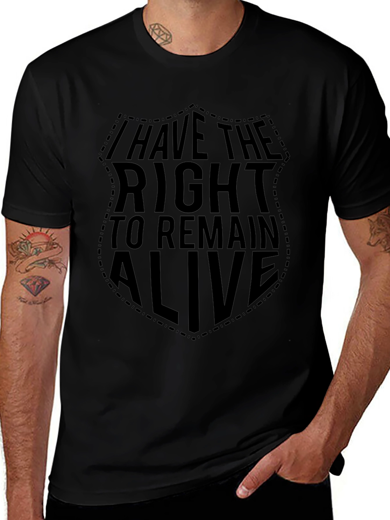 I Have The Right To Remain Alive T-Shirt - Black Graphic Tee