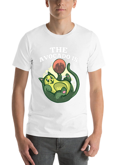 Avocado Cat Graphic Tee - Fun Novelty Shirt