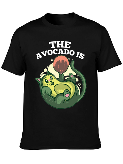Avocado Cat Graphic Tee - Fun Novelty Shirt