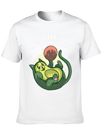 Avocado Cat Graphic Tee - Fun Novelty Shirt
