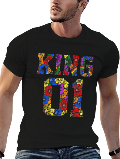 Kind 01 Floral Print Black T-Shirt