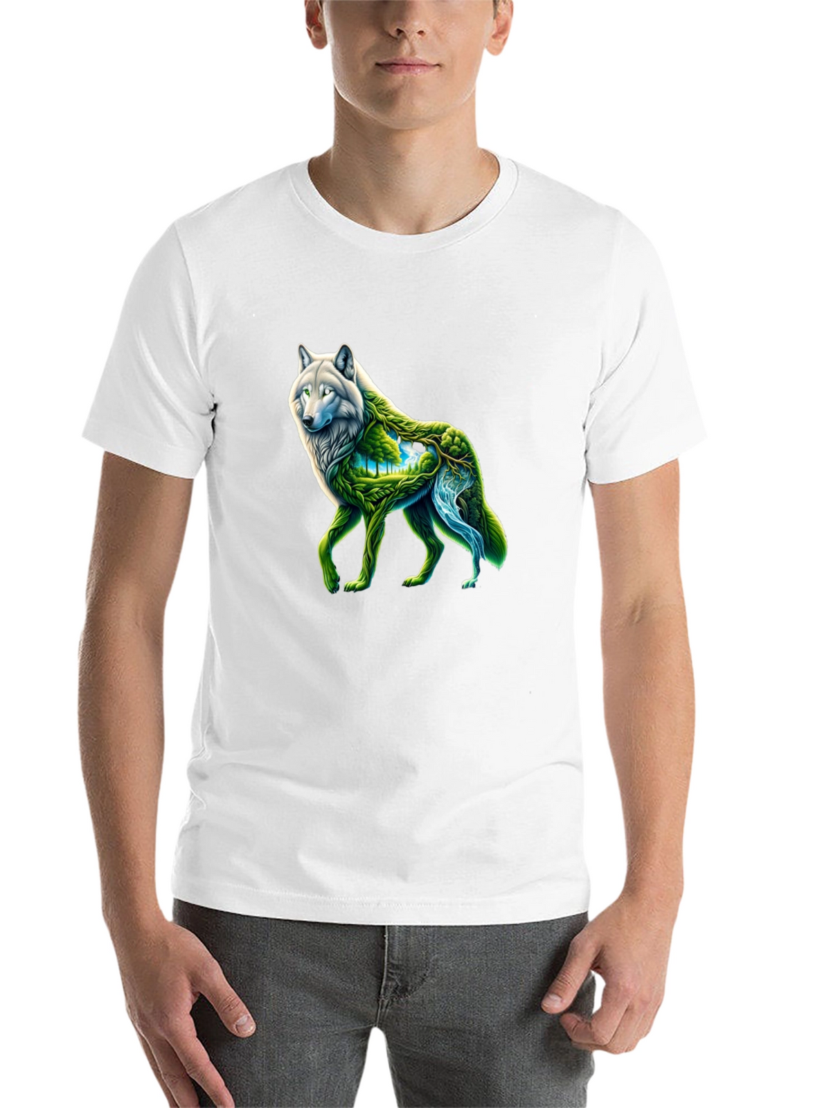 Nature Wolf Graphic Tee - Black T-Shirt
