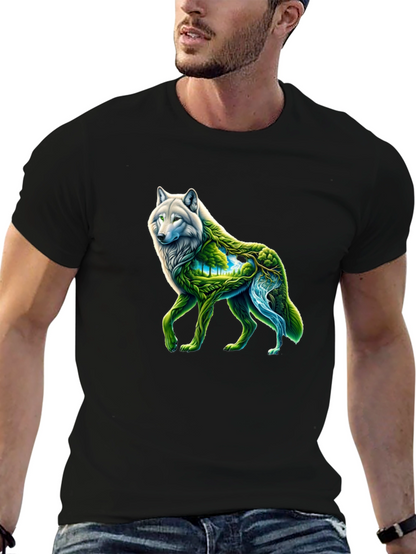 Nature Wolf Graphic Tee - Black T-Shirt