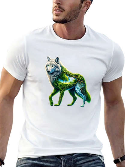 Nature Wolf Graphic Tee - Black T-Shirt