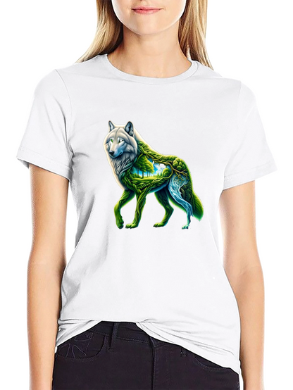 Nature Wolf Graphic Tee - Black T-Shirt