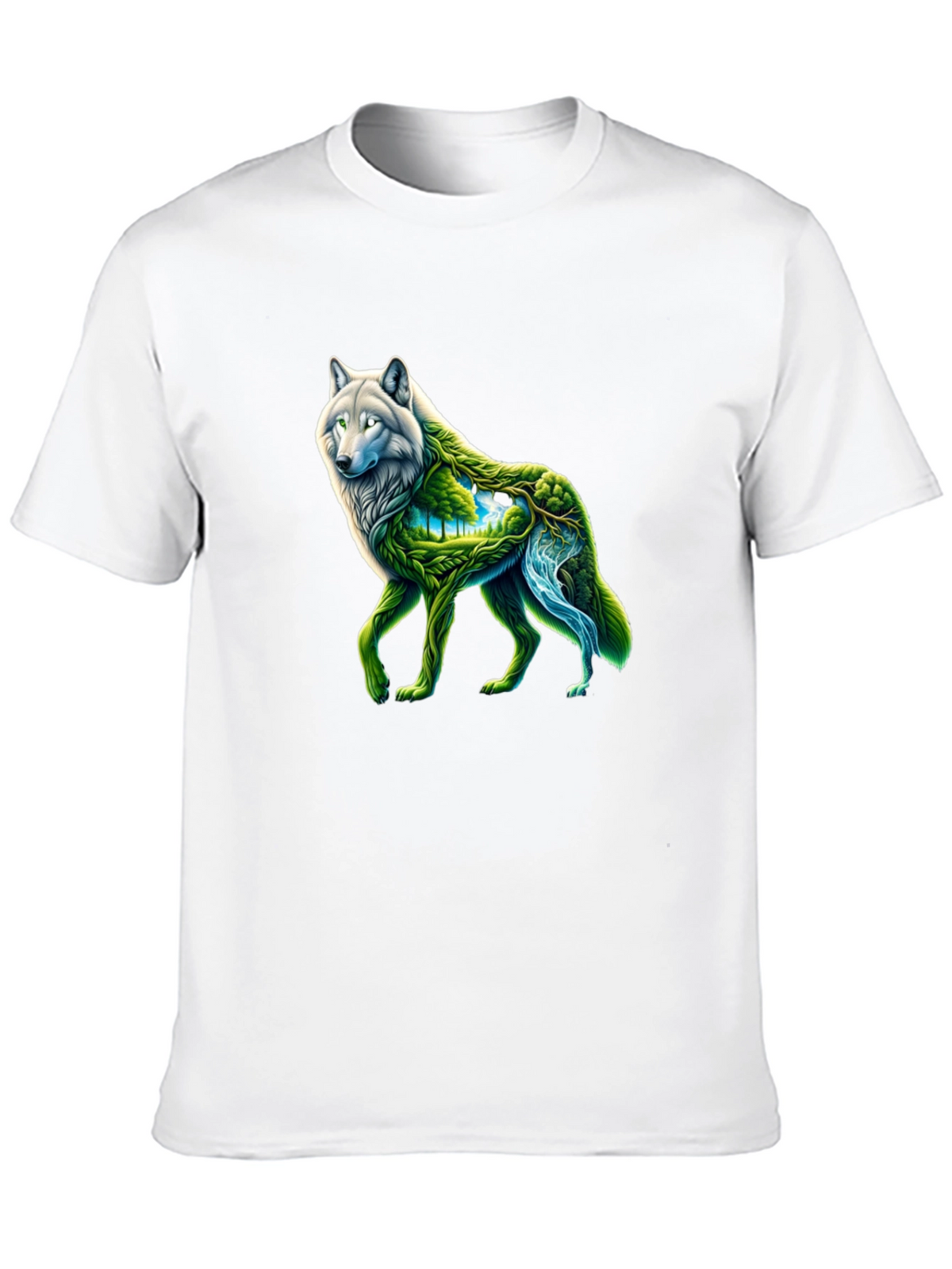 Nature Wolf Graphic Tee - Black T-Shirt