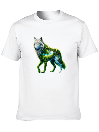 Nature Wolf Graphic Tee - Black T-Shirt