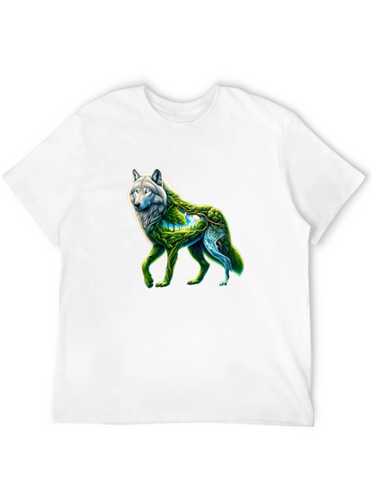 Nature Wolf Graphic Tee - Black T-Shirt