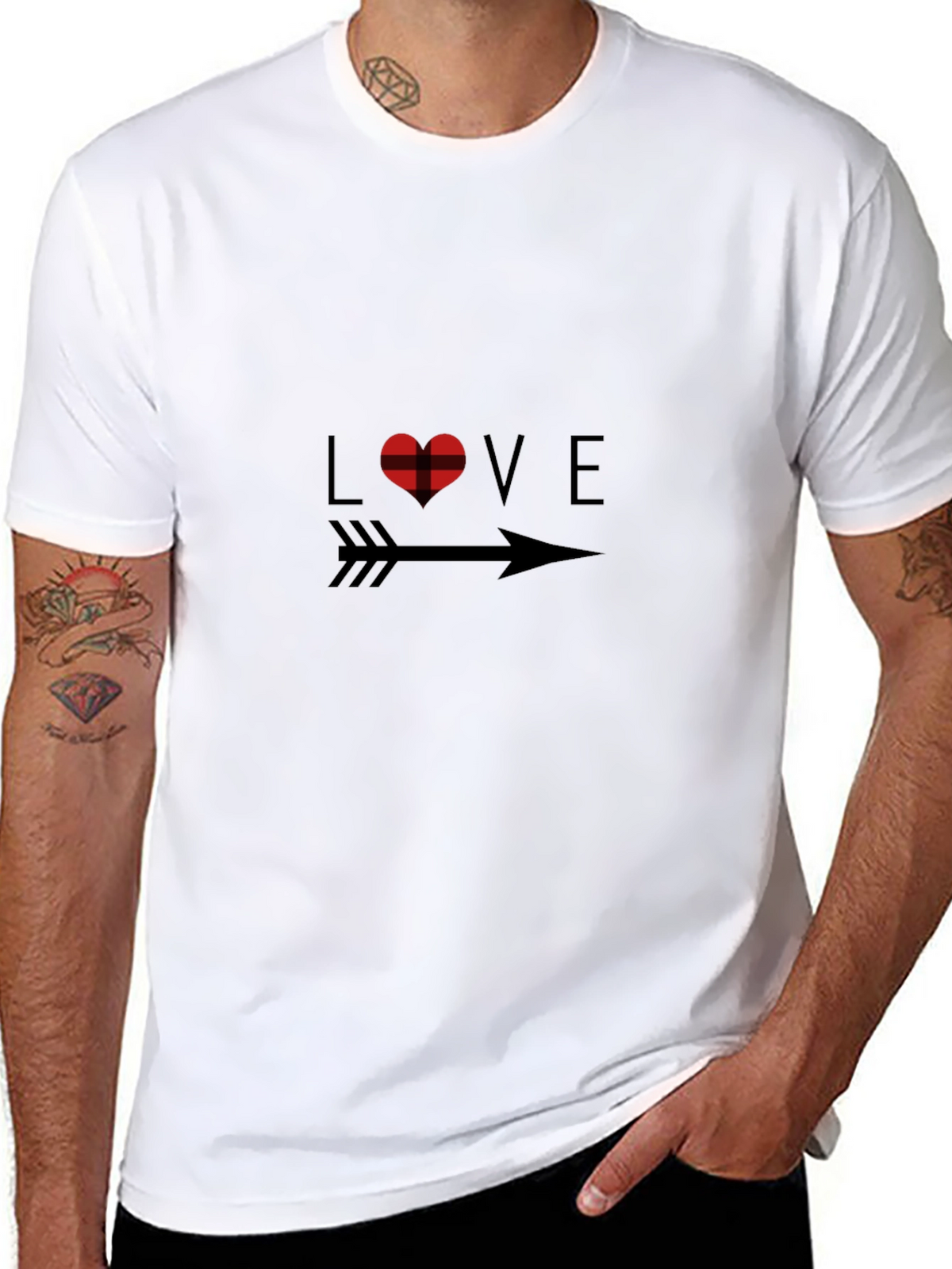 Love Arrow Graphic Black T-Shirt