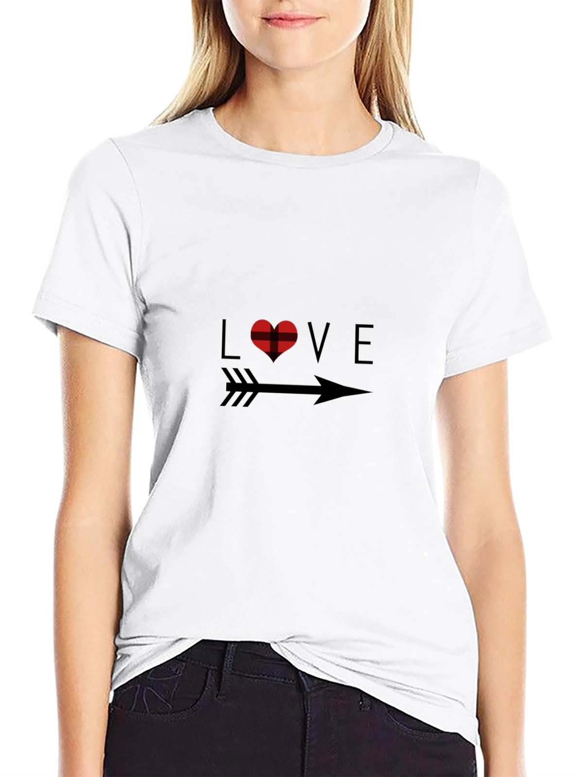 Love Arrow Graphic Black T-Shirt