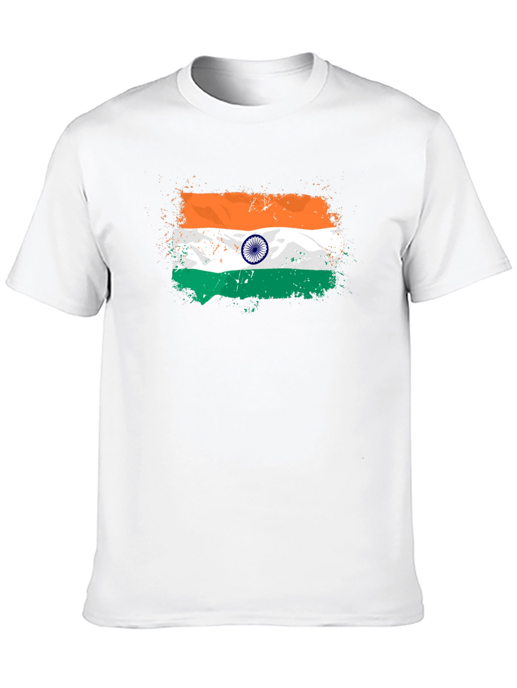 India Flag Splatter Tee - Black Graphic T-Shirt