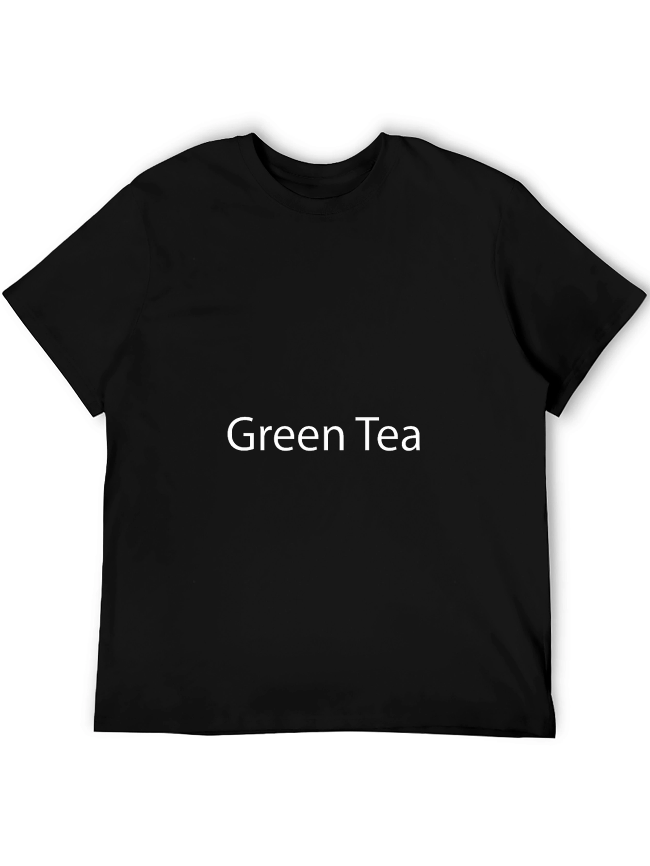 Mens Black T-Shirt - Green Tea