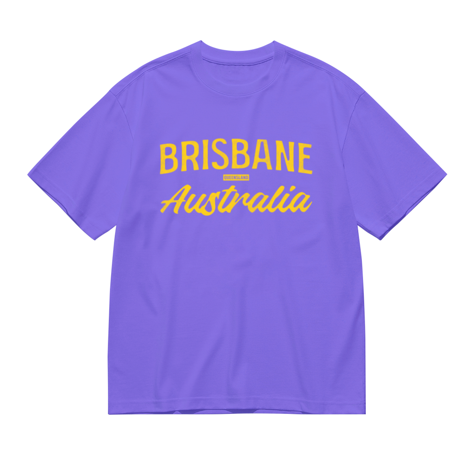 Brisbane Australia Queensland Vintage Script Purple Tee