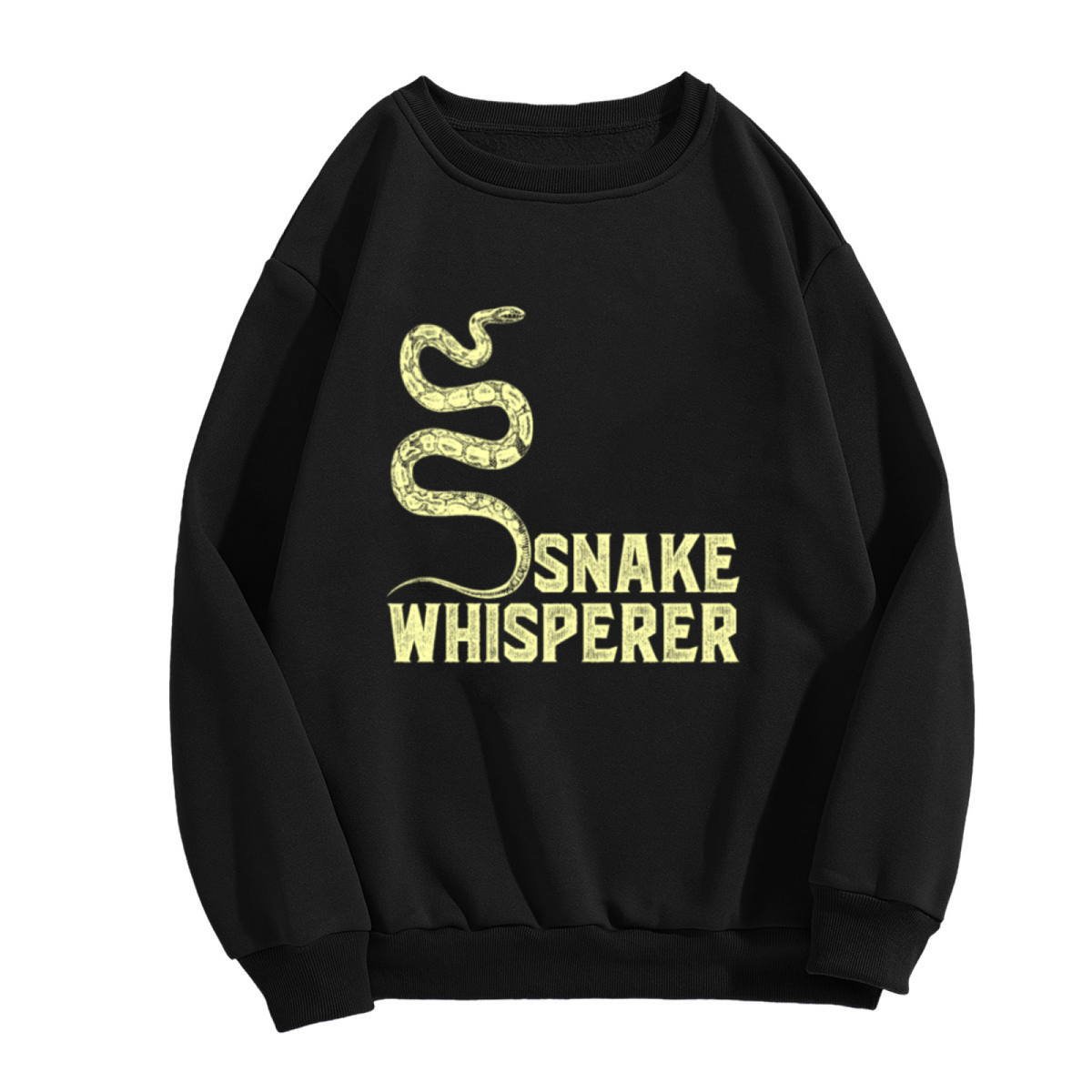 Snake Whisperer Coiled Snake Distressed Crewneck Sweatshirt | Vintage Reptile Humor Graphic Pullover, Snake Lover Gift