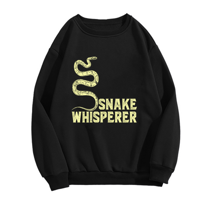 Snake Whisperer Coiled Snake Distressed Crewneck Sweatshirt | Vintage Reptile Humor Graphic Pullover, Snake Lover Gift