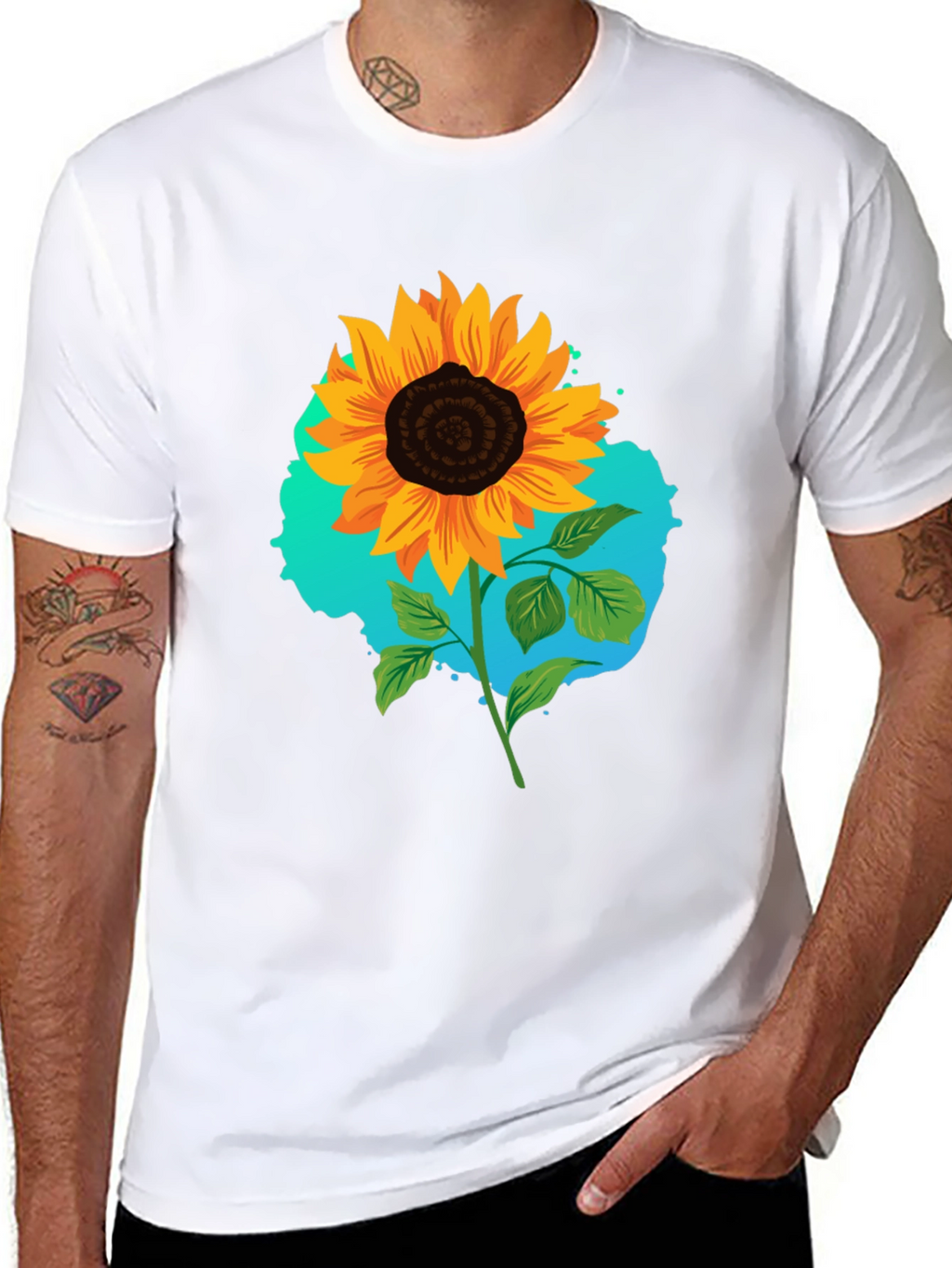 Sunflower Graphic Black T-Shirt