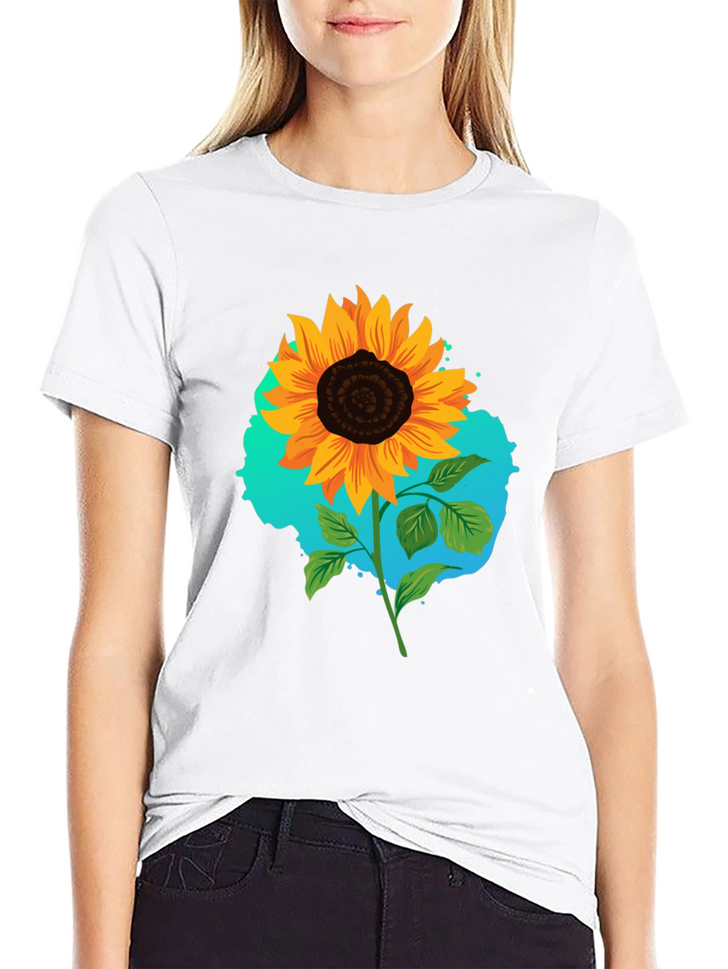 Sunflower Graphic Black T-Shirt