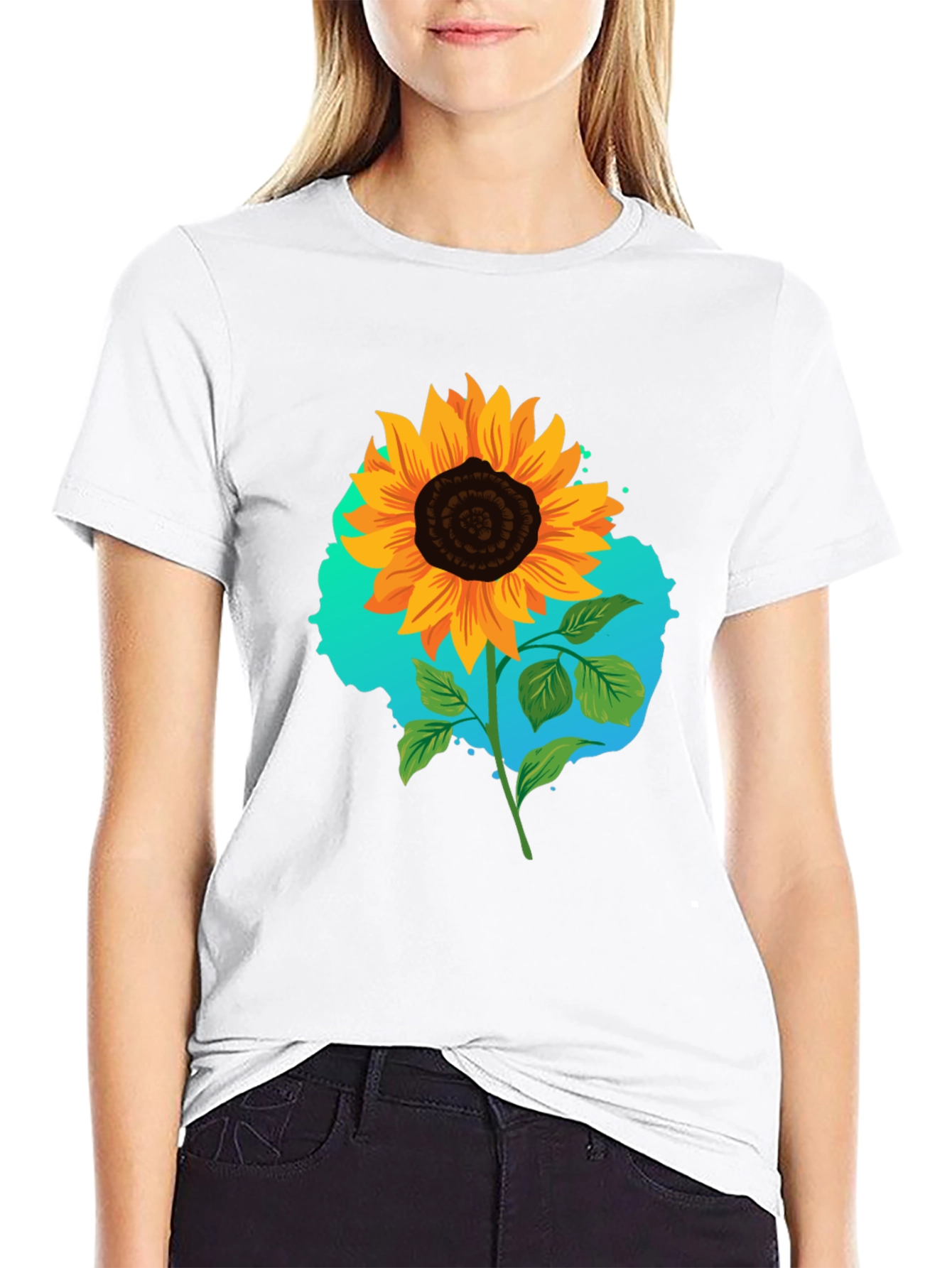 Sunflower Graphic Black T-Shirt