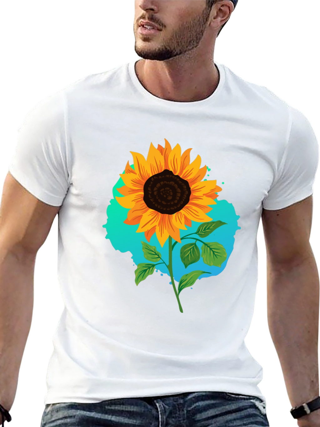 Sunflower Graphic Black T-Shirt