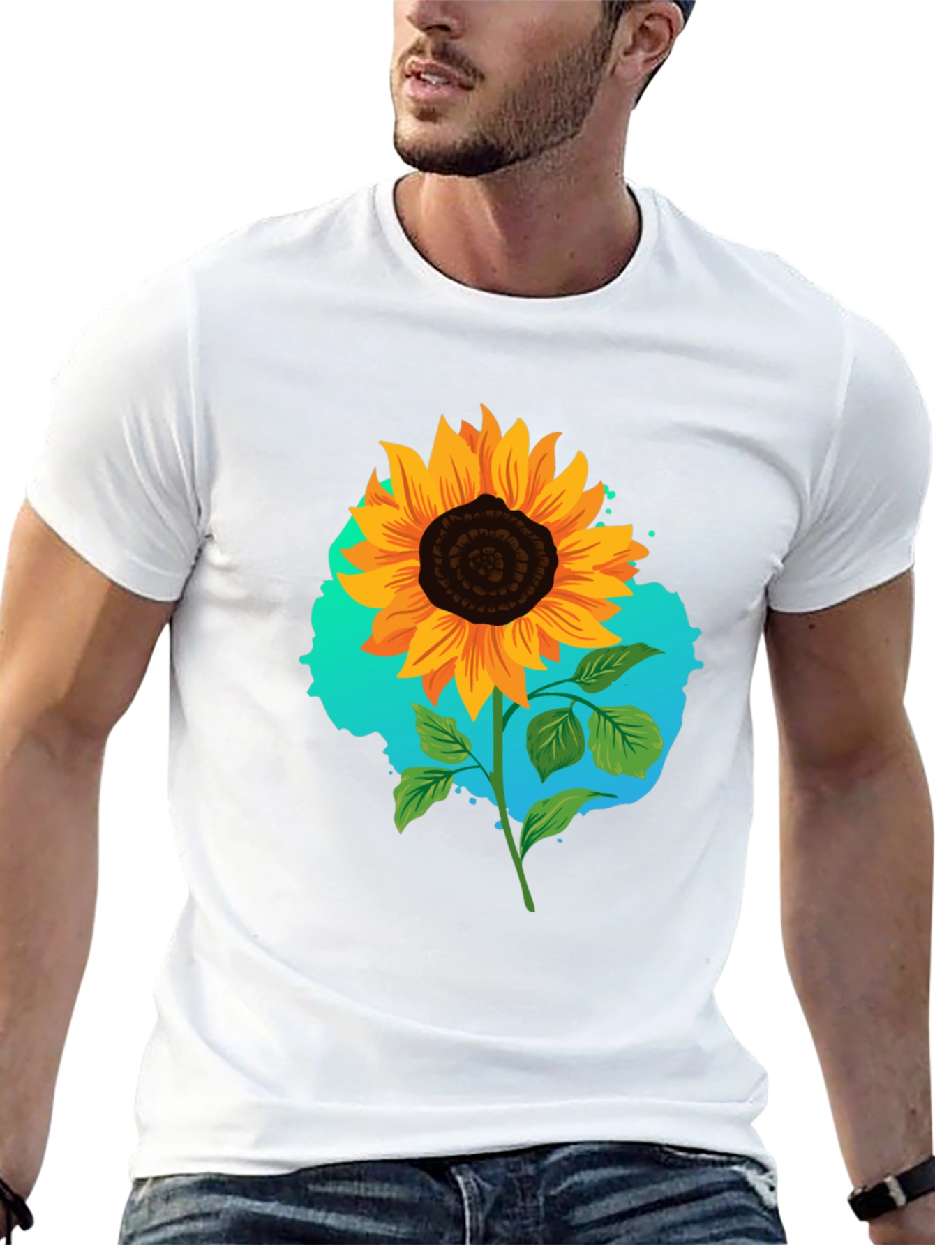 Sunflower Graphic Black T-Shirt