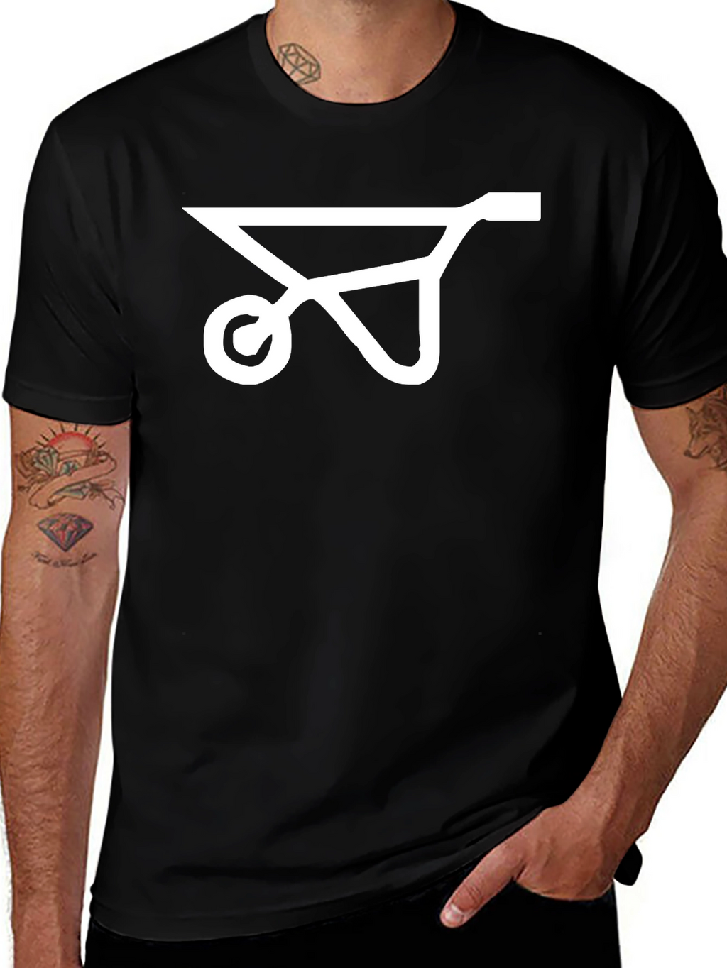 Wheelbarrow Graphic Tee - Black Cotton Comfort