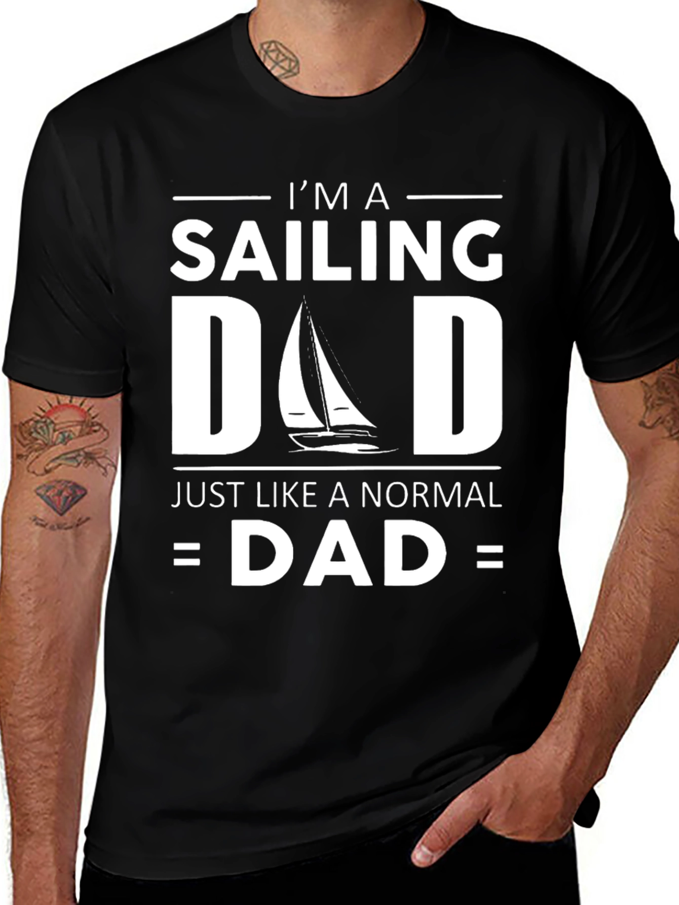 Sailing Dad T-Shirt - Just Like a Normal Dad Funny Tee