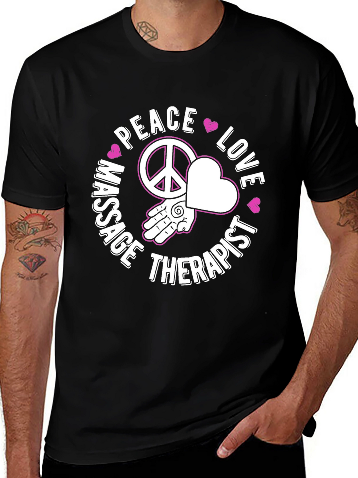 Peace Love Massage Therapist Graphic T-Shirt
