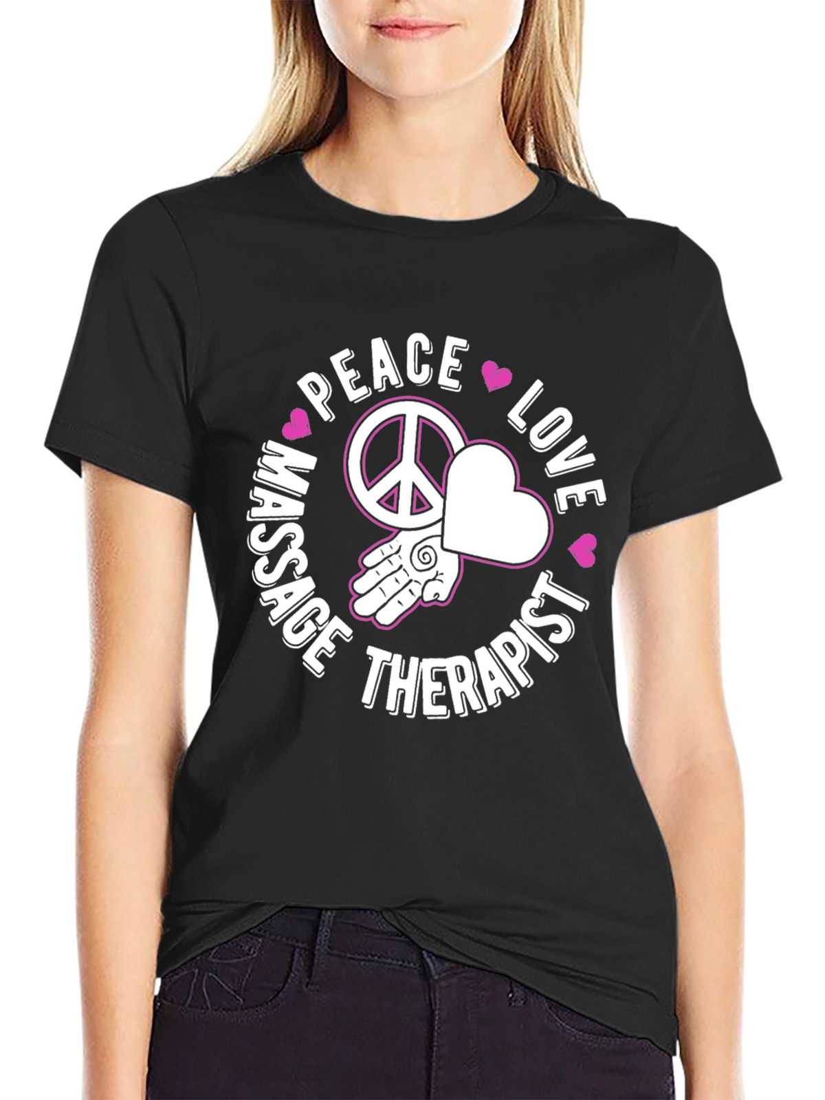 Peace Love Massage Therapist Graphic T-Shirt
