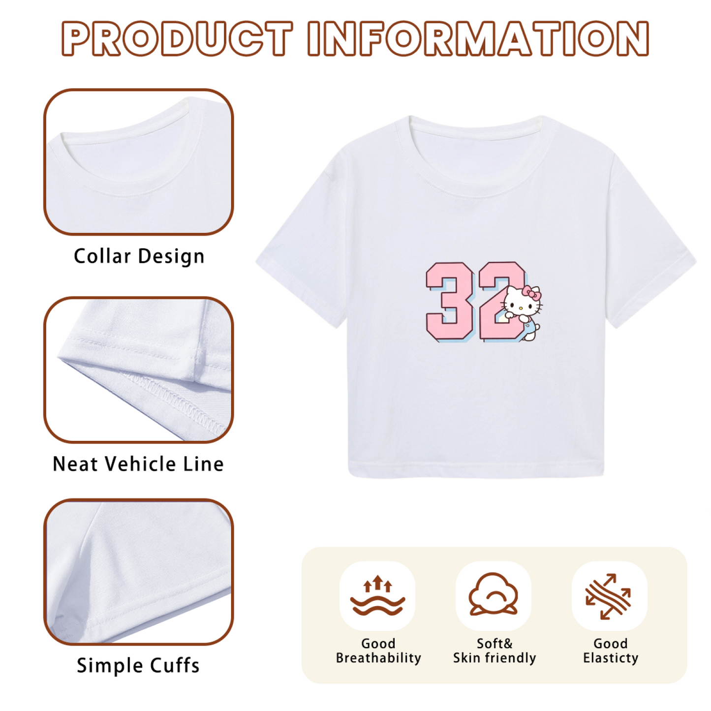 Dreamy Gift?Theme Hello Kitty Kawaii Crop Tee