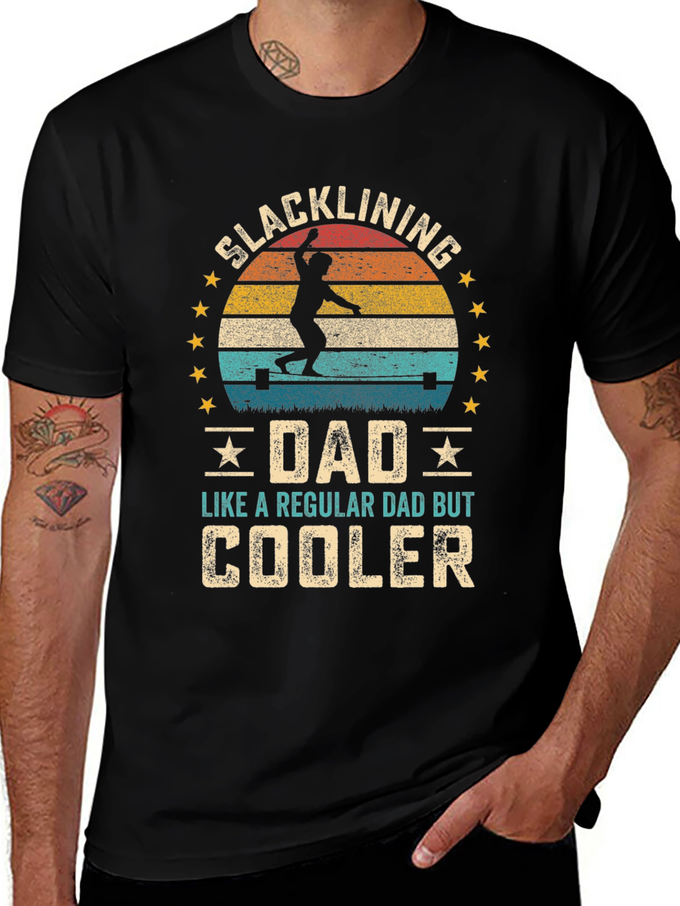 Slacklining Dad T-Shirt - Cooler Than Regular!