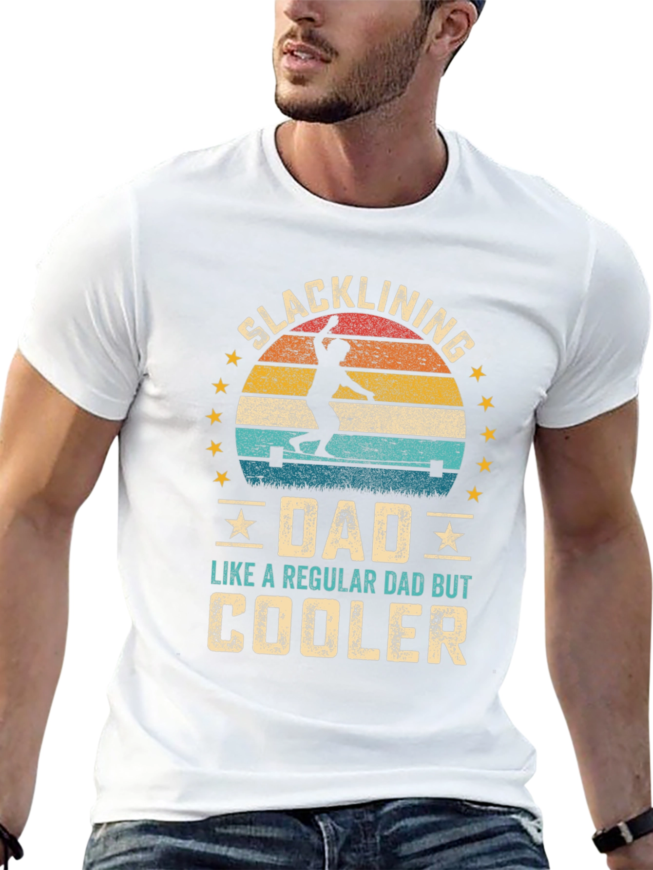 Slacklining Dad T-Shirt - Cooler Than Regular!