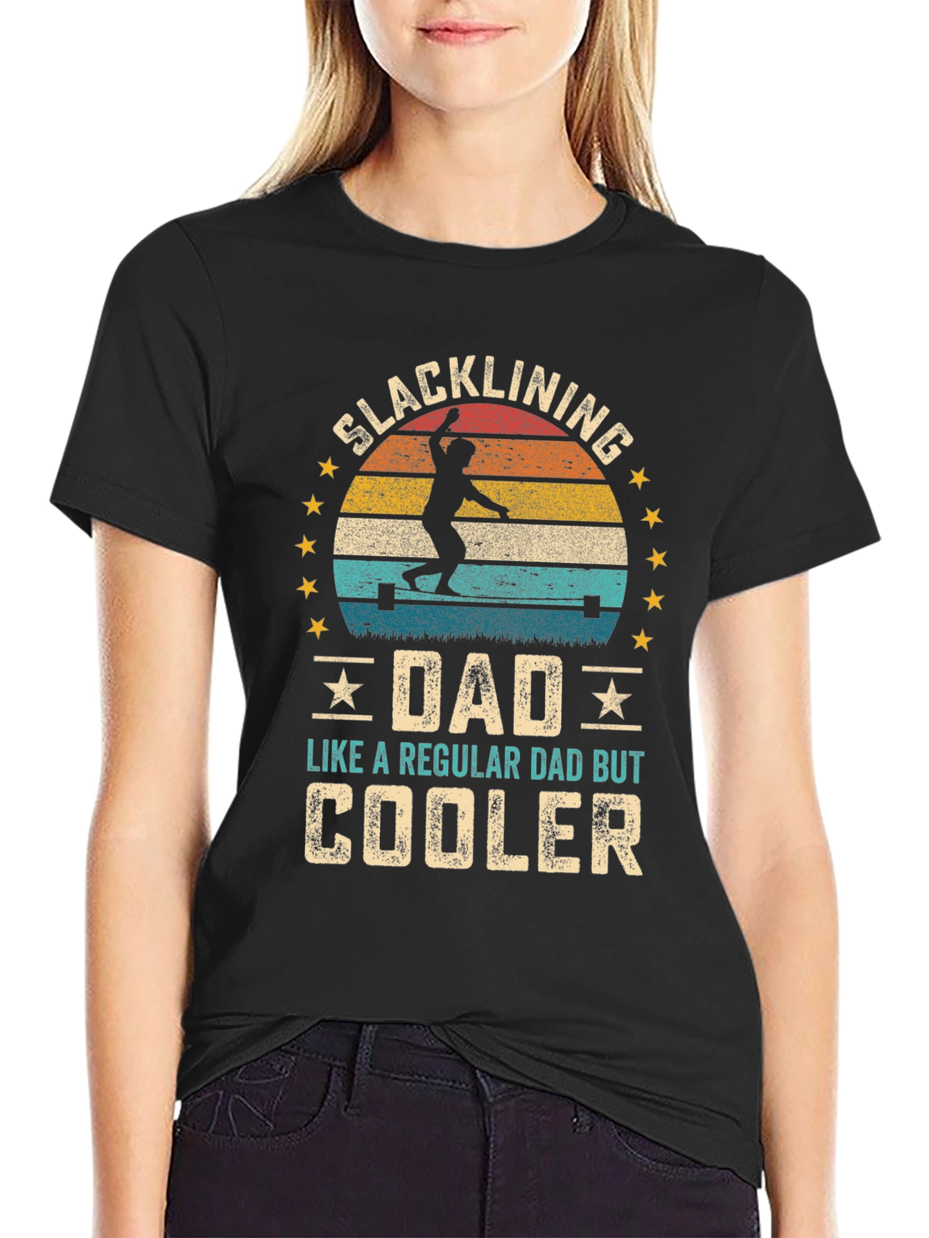 Slacklining Dad T-Shirt - Cooler Than Regular!