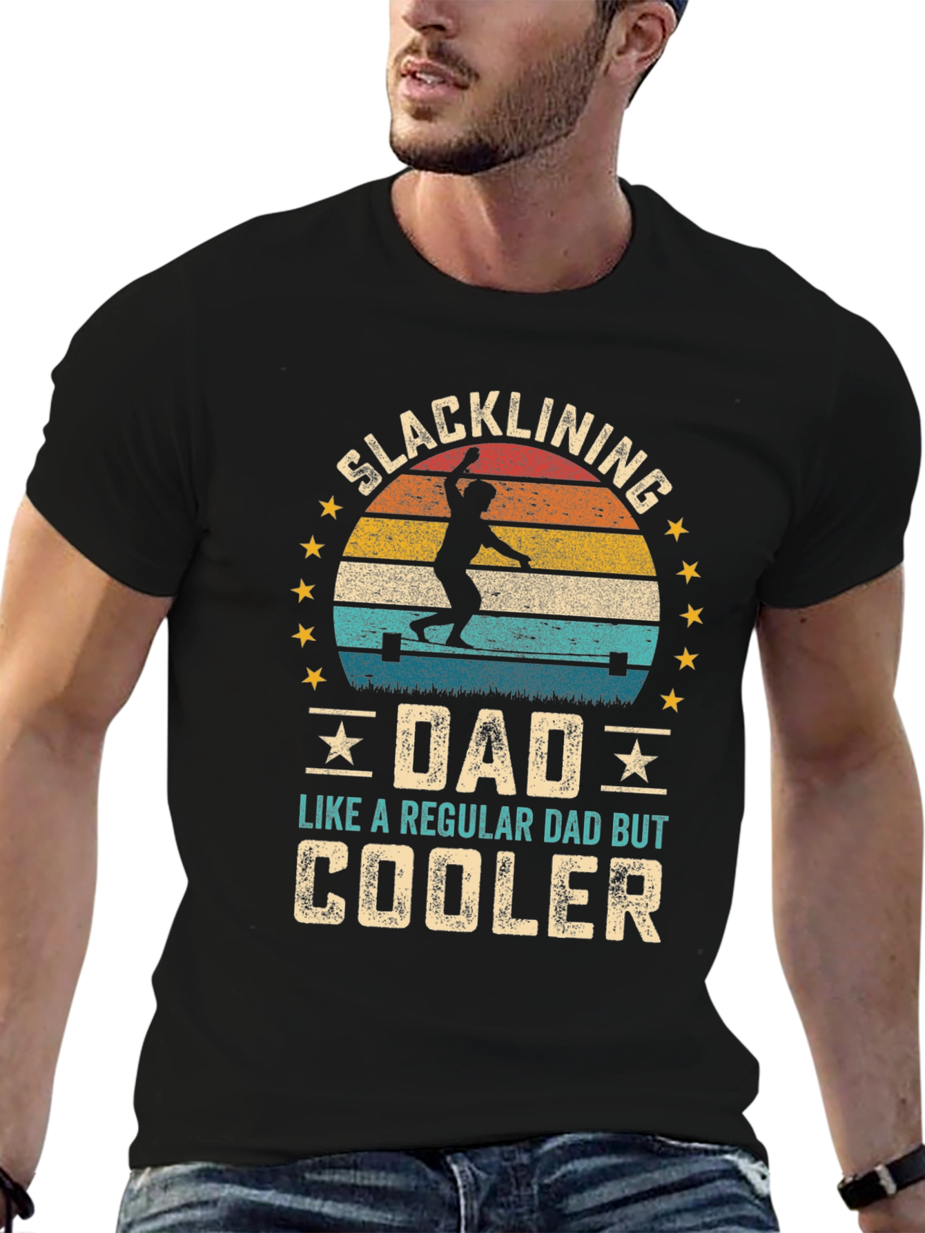 Slacklining Dad T-Shirt - Cooler Than Regular!