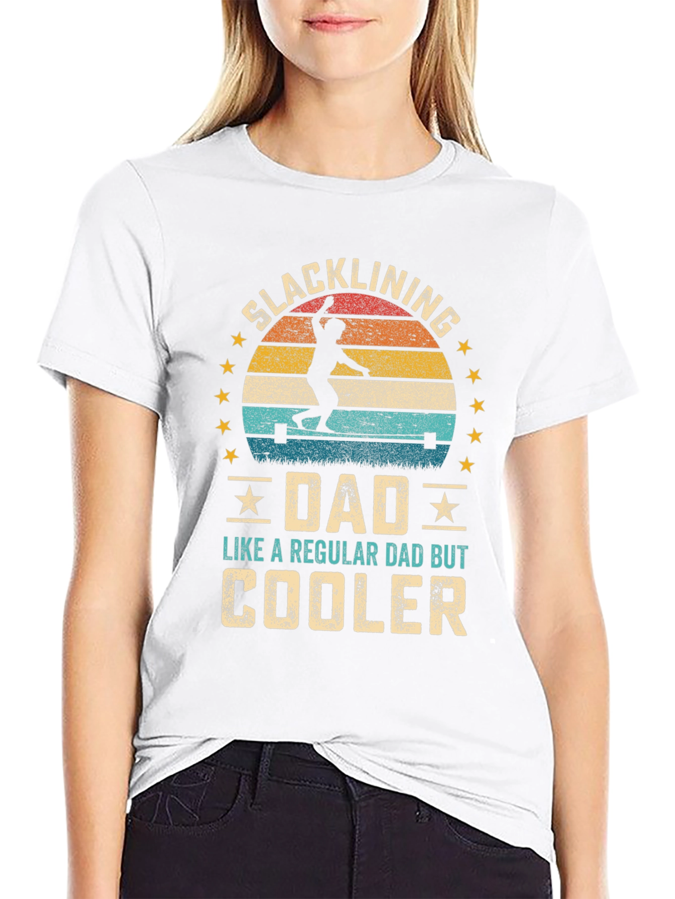 Slacklining Dad T-Shirt - Cooler Than Regular!