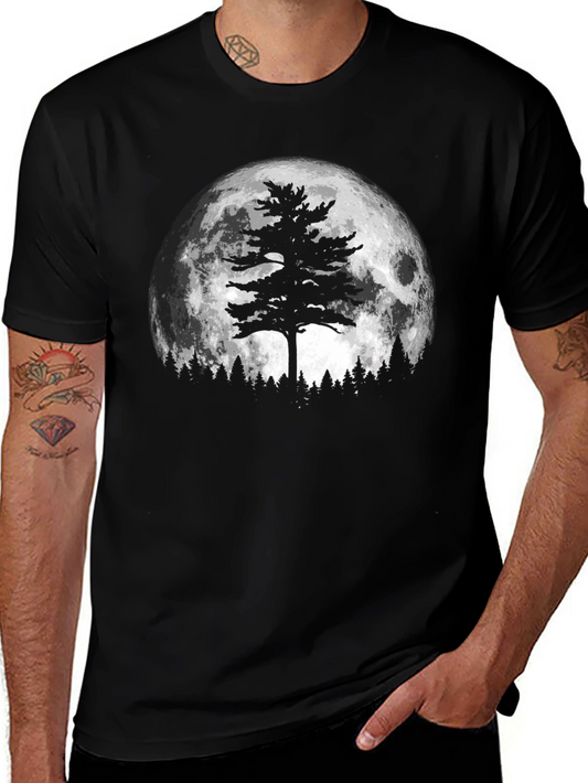 Moonlit Tree Graphic Tee - Black